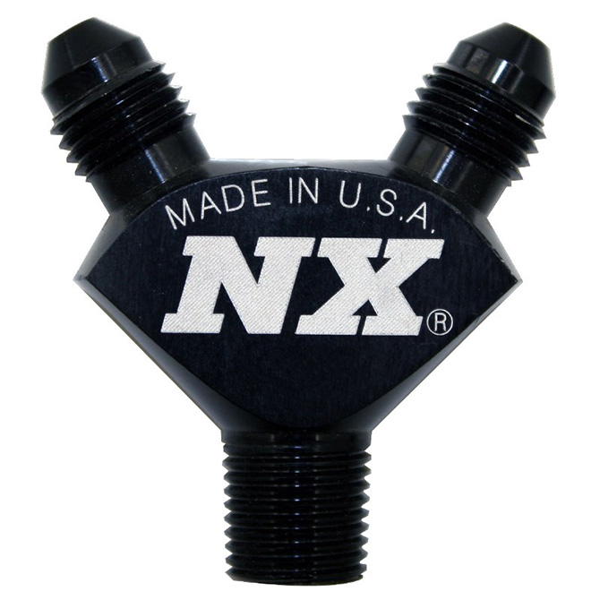 1/8NPT X 3AN X 3AN Billet Pure-Flo Y Fitting (Black)