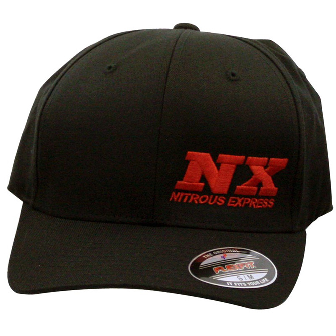 nx black (s/m red stitching) flexfit cap